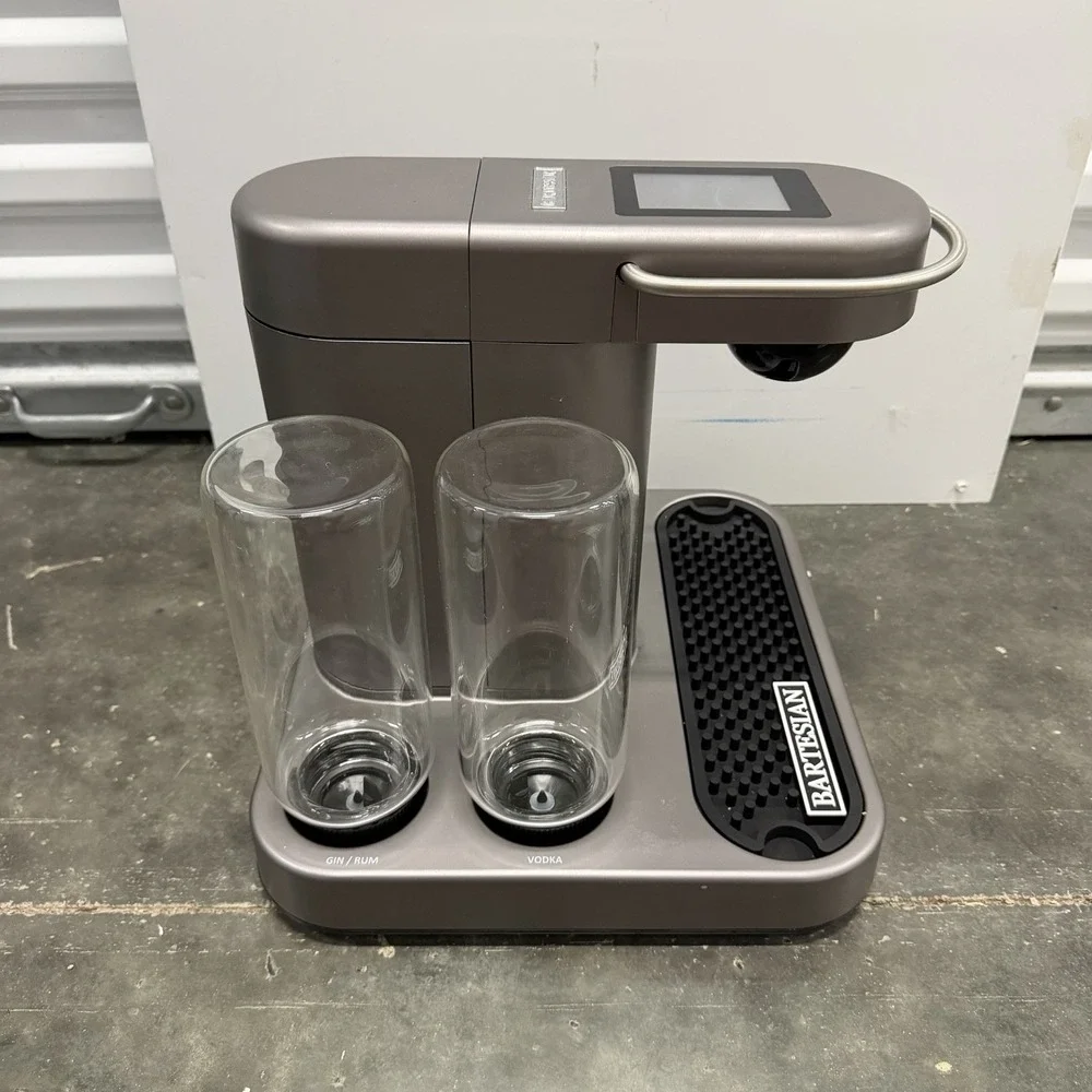 Bartesian Gray Cocktail Machine Touchscreen w/ Glass Bottles & Adapter
